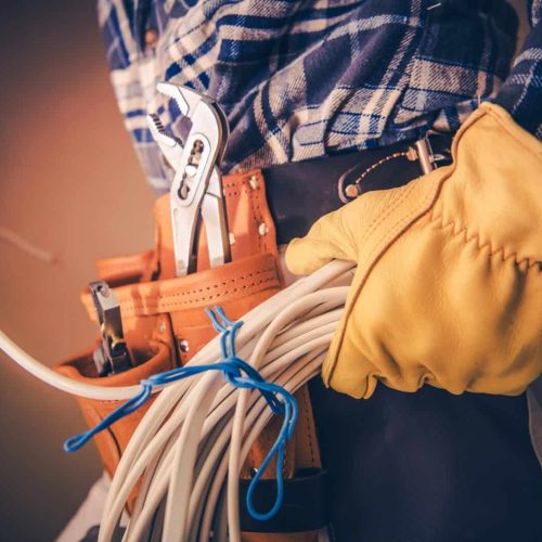 Electrician with Electric Cable